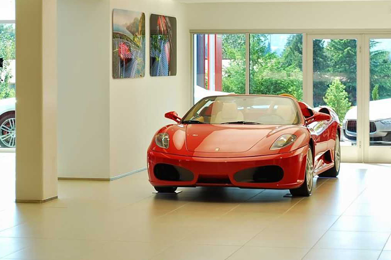 08_Ferrari_Maserati_GT_Showroom_Tile_AutoStone Floor Systems
