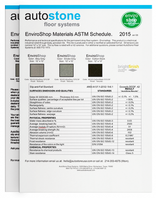 2019 AutoStone enviroshop ATSM Sheet