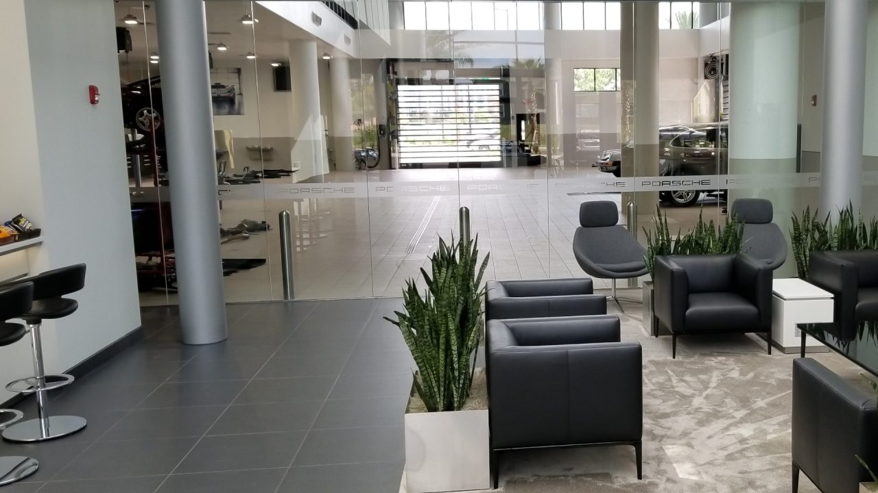 AutoStone floors create jewel-box service facilities which are viewed from the customer lounge
